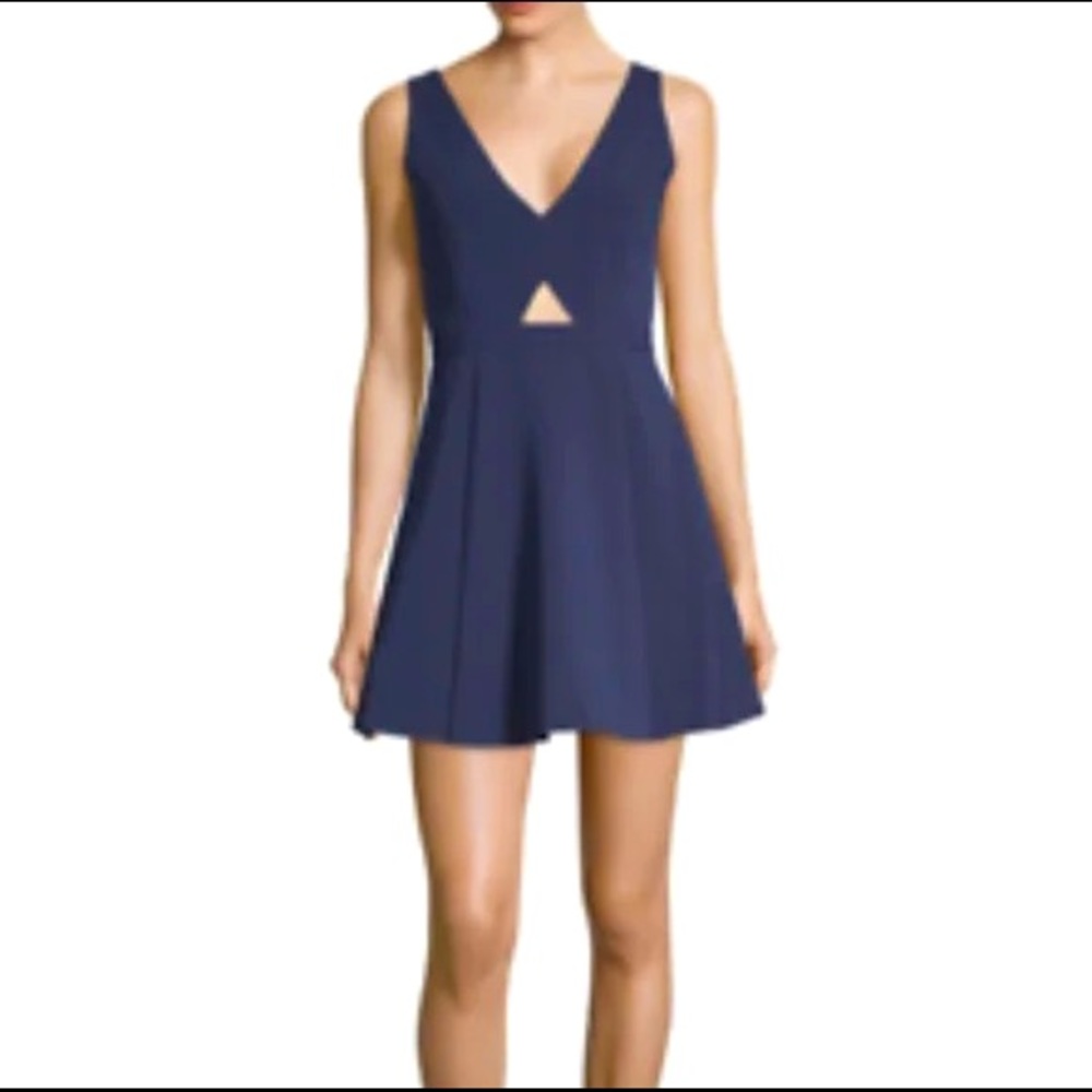 Alice & Olivia Nina Fit and Flare Cutout Dress